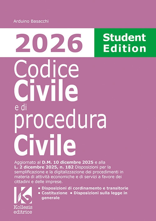 Codice civile e di procedura civile 2026. Student edition. Aggiornato …