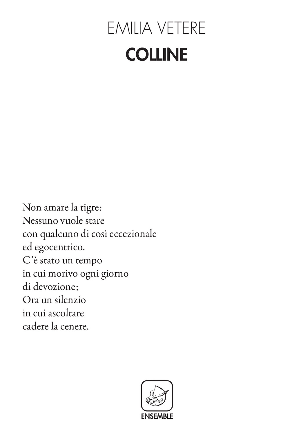 Colline, Roma, Edizioni Ensemble, 2018