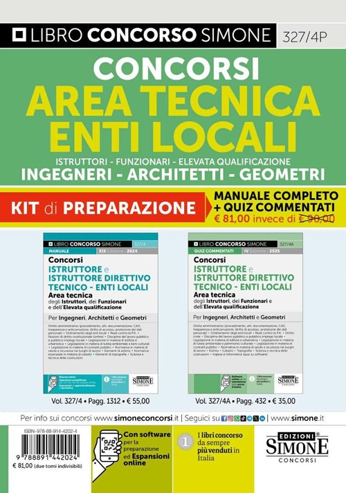 Concorsi area tecnica enti locali. Istruttori. Funzionari dell'elevata qualificazione. Geometra-Ingegnere-Architetto. …