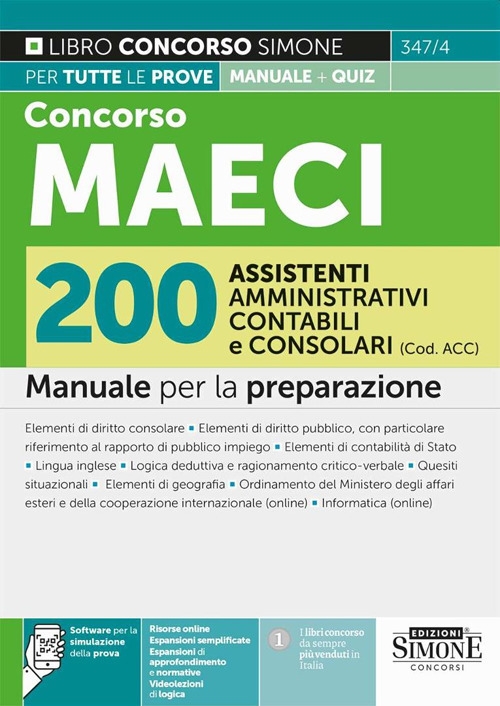 Concorso MAECI 200 assistenti amministrativi contabili e consolari (Cod. ACC). …