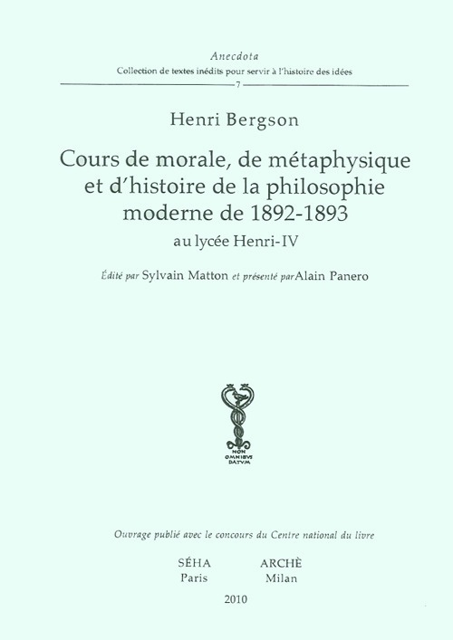Cours de morale, de métaphisique et d'histoire de la philosophie …