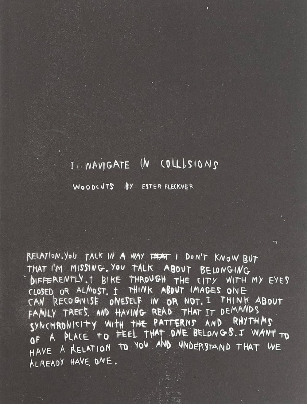 Ester Fleckner: I navigate in collisions