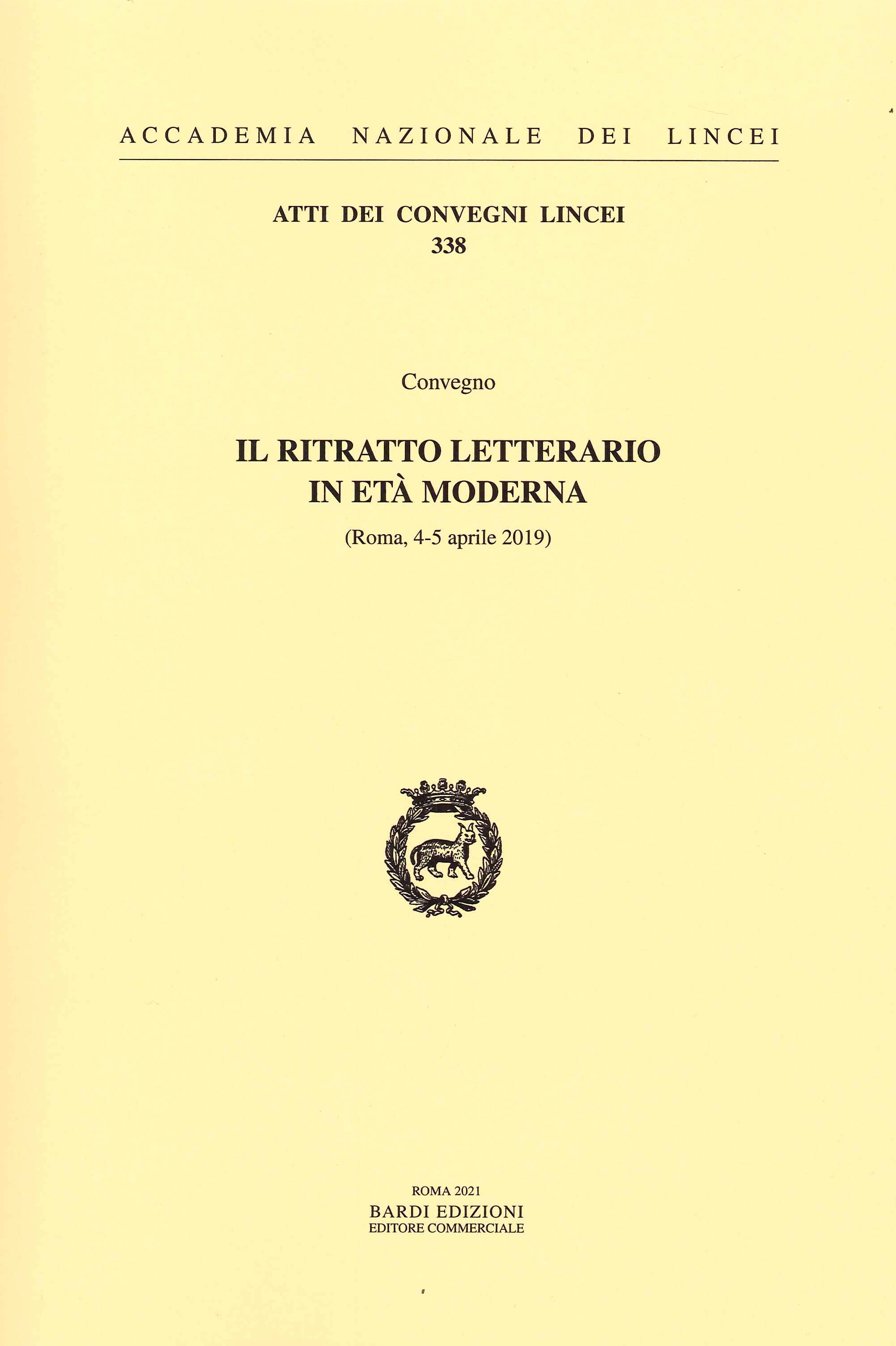 Il Ritratto Letterario in Età Moderna. Convegno (Roma, 4-5 aprile …