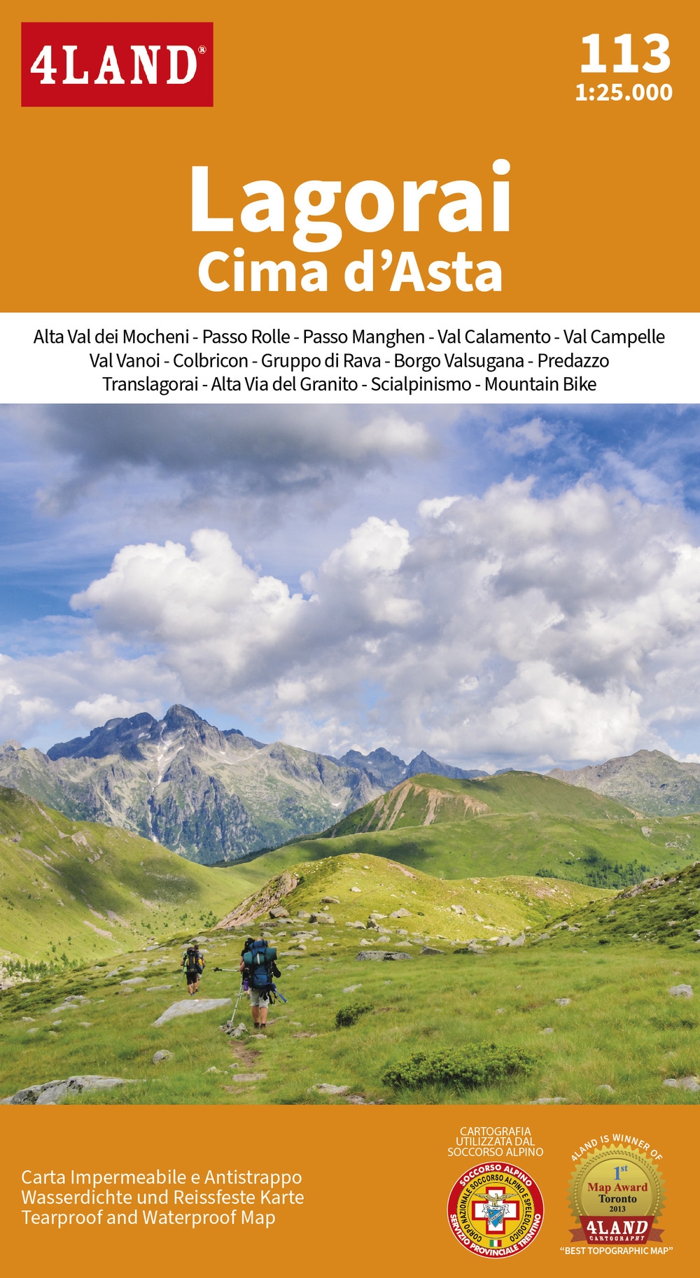 Lagorai Cima d'Asta. Carta 113 -1:25.000