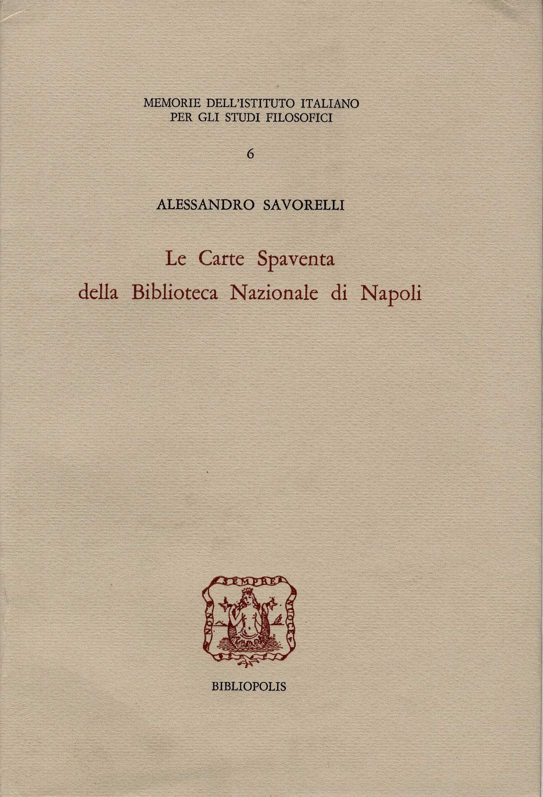 Le carte Spaventa della Biblioteca nazionale di Napoli