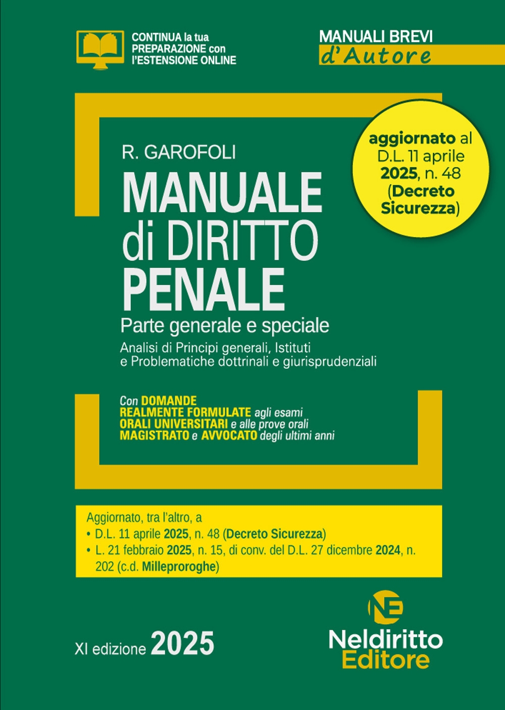 Manuale di diritto penale. Parte generale e speciale 2025. Aggiornato …