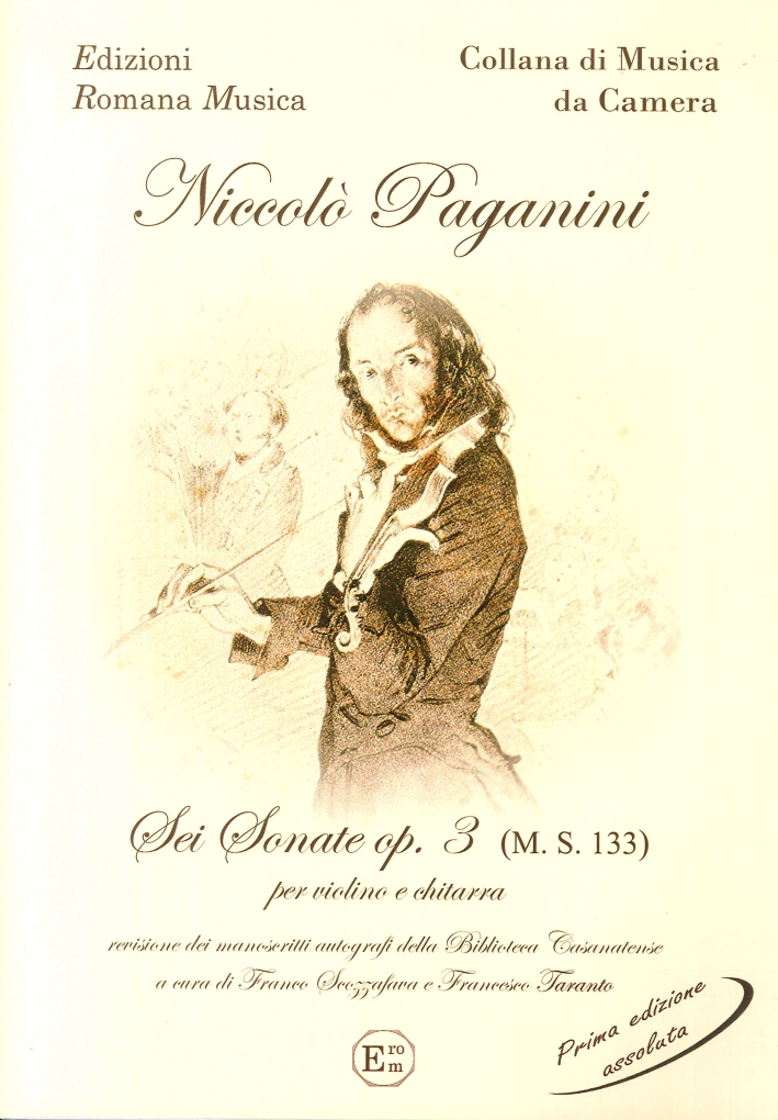 Niccolò Paganini. Sei Sonate Op.3 (M.s.133). per Violino e Chitarra. …