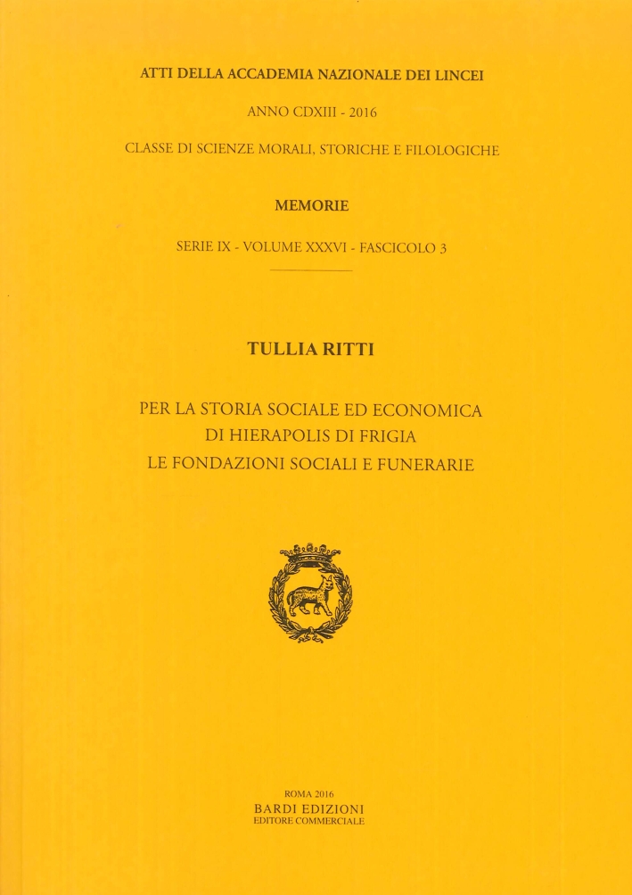 Per la Storia Sociale ed Economica di Hierapolis di Frigia …