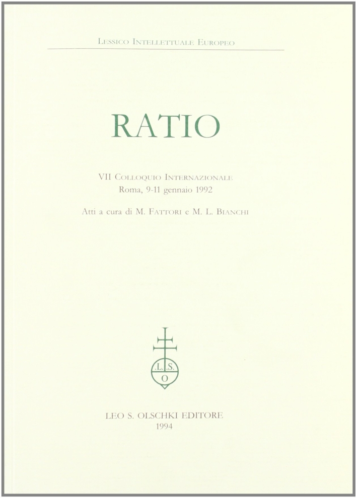 Ratio. Atti del 7º Colloquio internazionale (Roma, 9-11 gennaio 1992), …