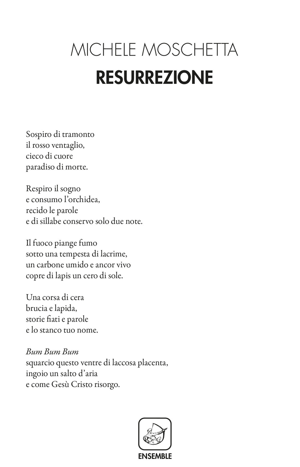 Resurrezione, Roma, Edizioni Ensemble, 2018