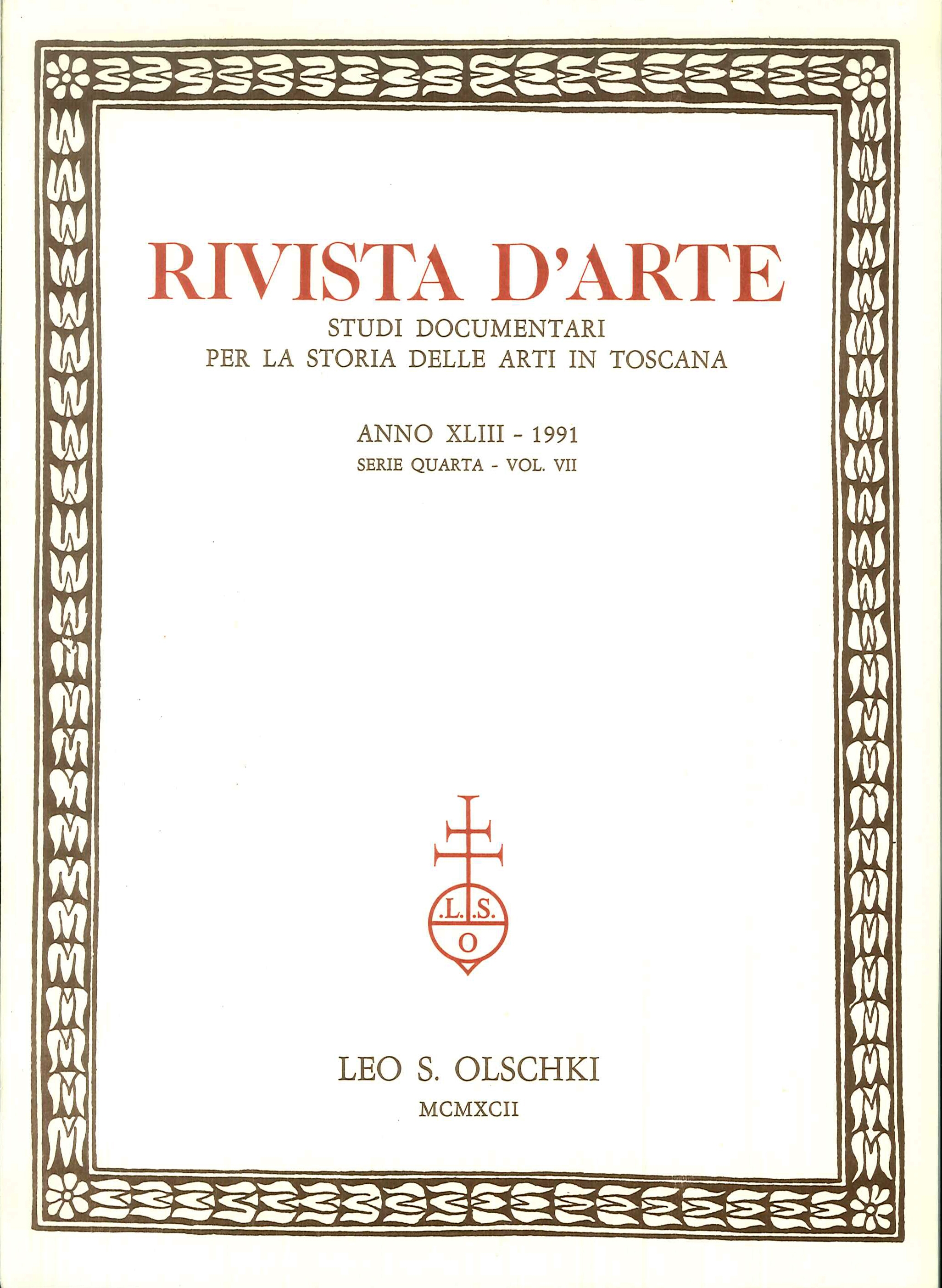 Rivista d'arte. Quarta serie. 43/1991
