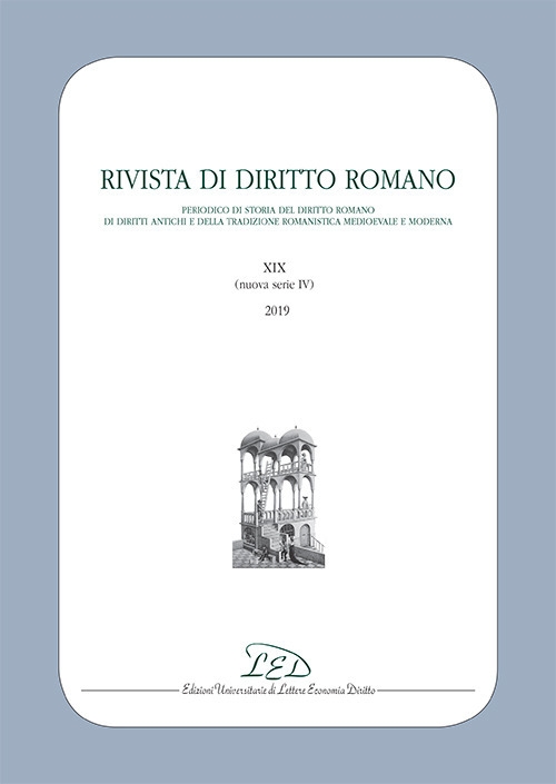 Rivista di diritto romano. Nuova serie (2019). Vol. 19