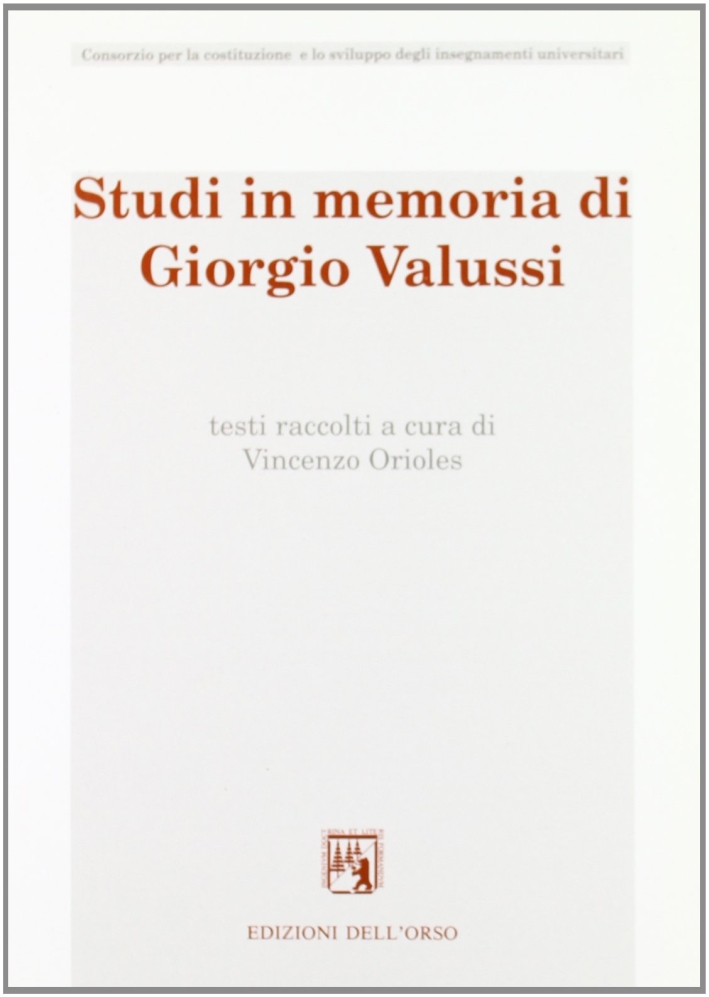 Studi in memoria di Giorgio Valussi, Alessandria, Edizioni dell'Orso, 1992