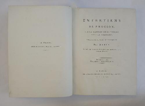 Entretiens de Phocion sur le rapport de la moral avec …