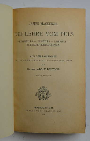 Die Lehre vom Puls. Arterienpuls - Venenpuls - Leberpuls - …