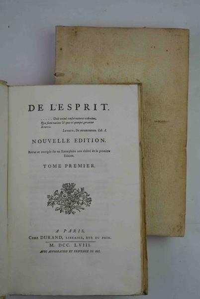 De l'esprit. Nouvelle édition revue et corrigée sur un Exemplaire …