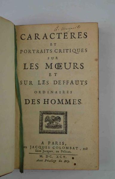 Caracteres et portraits critiques sur les Moeurs et sur les …