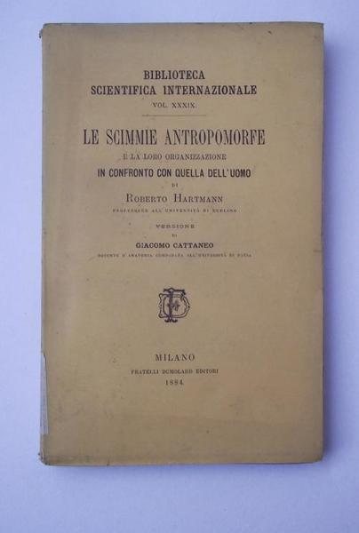 Le scimmie antropomorfe e la loro organizzazione in confronto con …