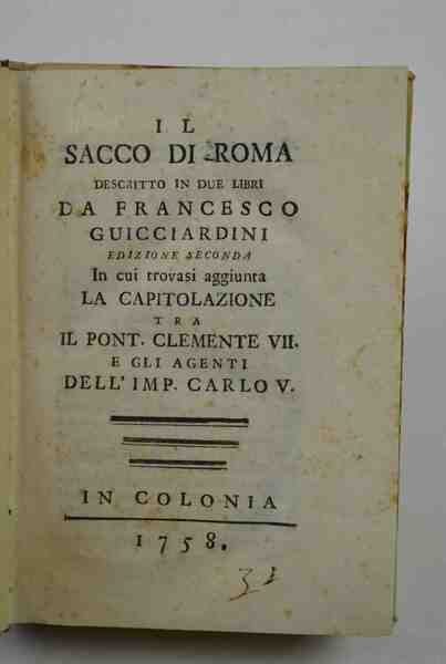 Il sacco di Roma descritto in due libri… Edizione seconda …