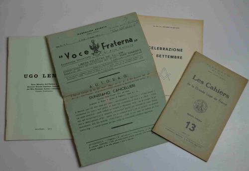 Piccolo lotto di quattro pubblicazioni di interesse massonico.