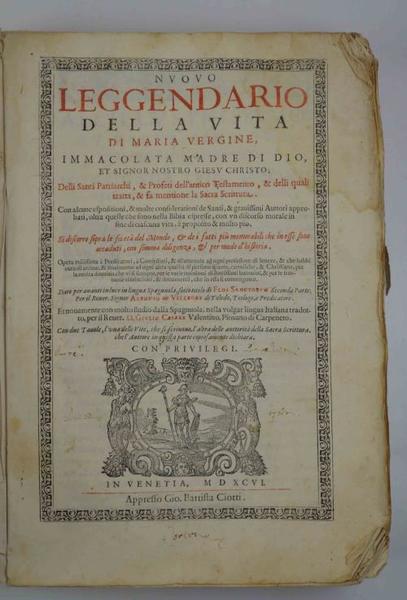 Nuovo leggendario della vita di Maria Vergine immacolata madre di …