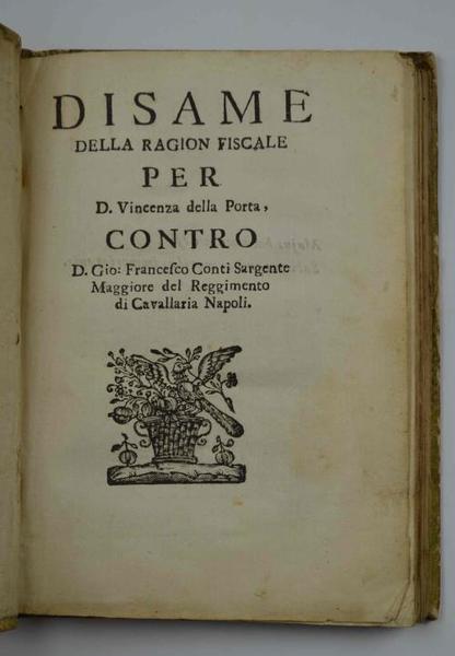 Disame della ragion fiscale per D. Vincenza della Porta, contro …