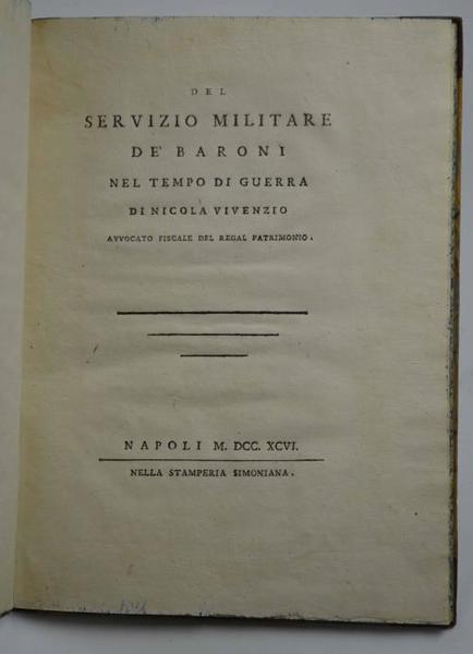 Del servizio militare de' Baroni nel tempo di guerra…