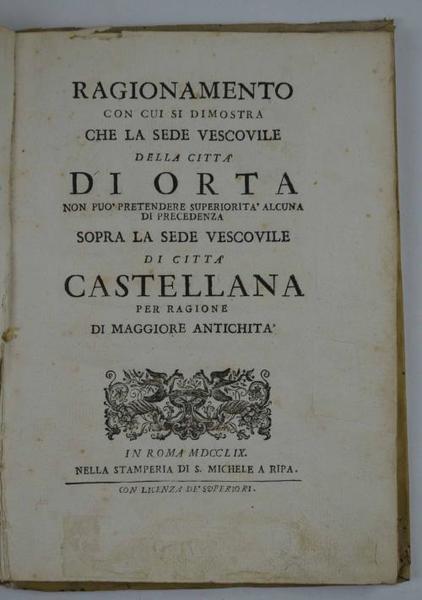 Ragionamento con cui si dimostra che la sede vescovile della …