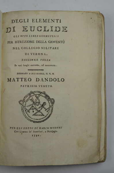 Degli elementi… Edizione terza in varj luoghi corretta, ed aumentata.