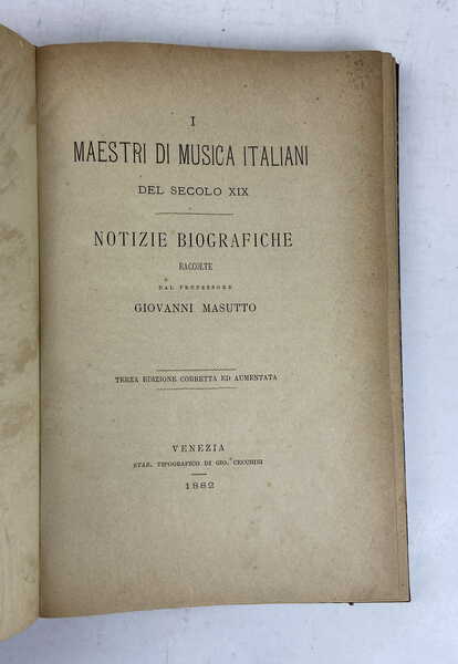 I maestri di musica italiani del secolo XIX. Notizie biografiche… …