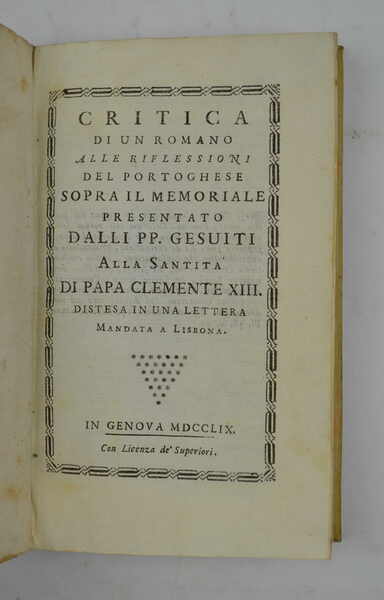 Critica di un romano alle riflessioni del portoghese sopra il …
