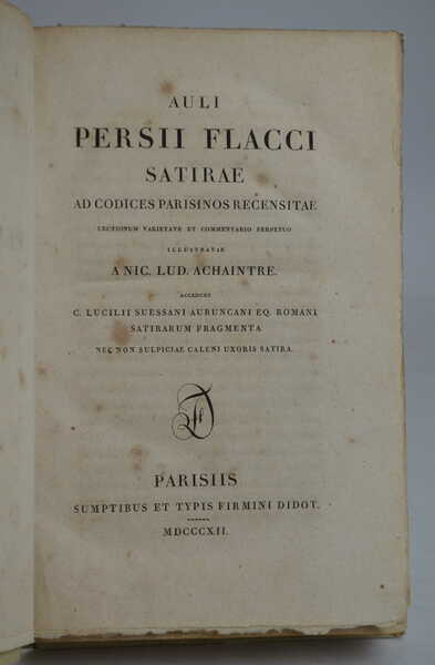Satirae ad codices parisinos recensitae lectionum varietate et commentario perpetuo …