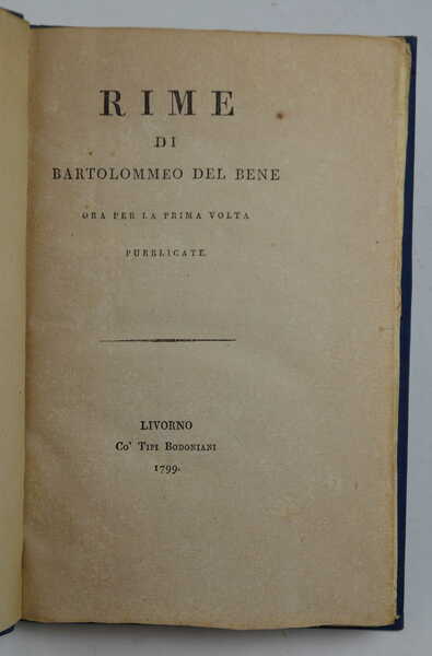 Rime… ora per la prima volta pubblicate.