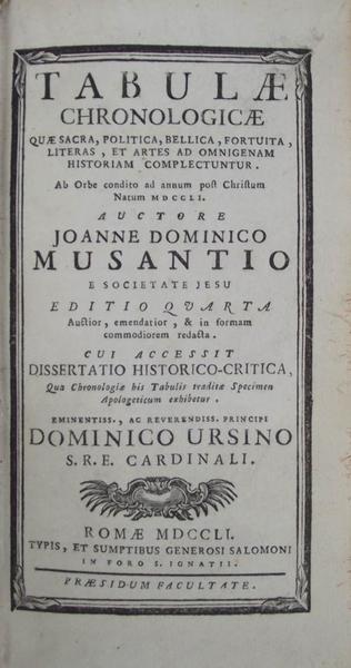 Tabulae chronologicae quae sacra, politica, bellica, fortuita, literas, et artes …