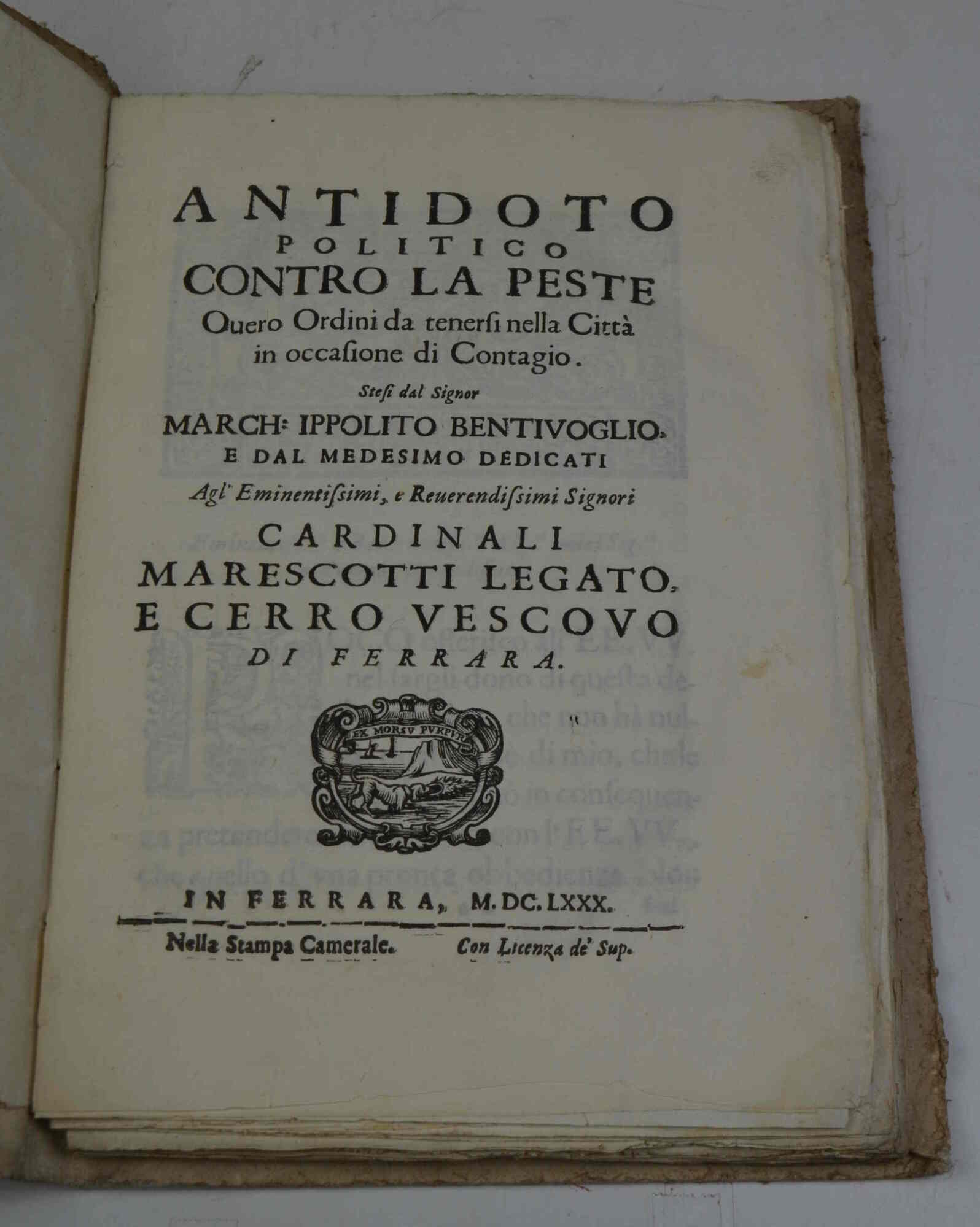 Antidoto politico contro la Peste overo Ordini da tenersi nella …