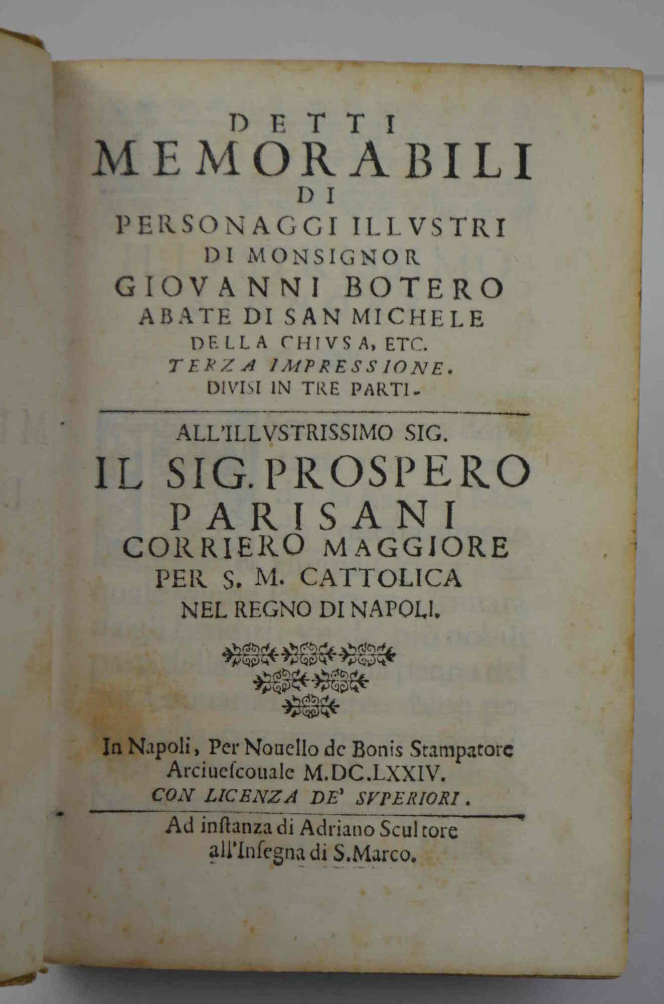 Detti memorabili di personaggi illustri... Terza impressione divisa in tre …