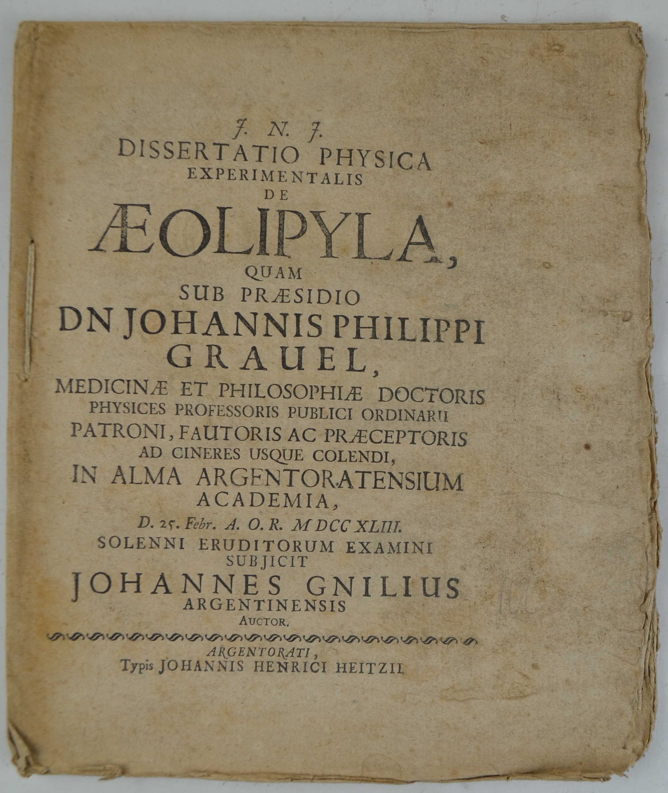 Dissertatio physica experimentalis de Aeolipyla…