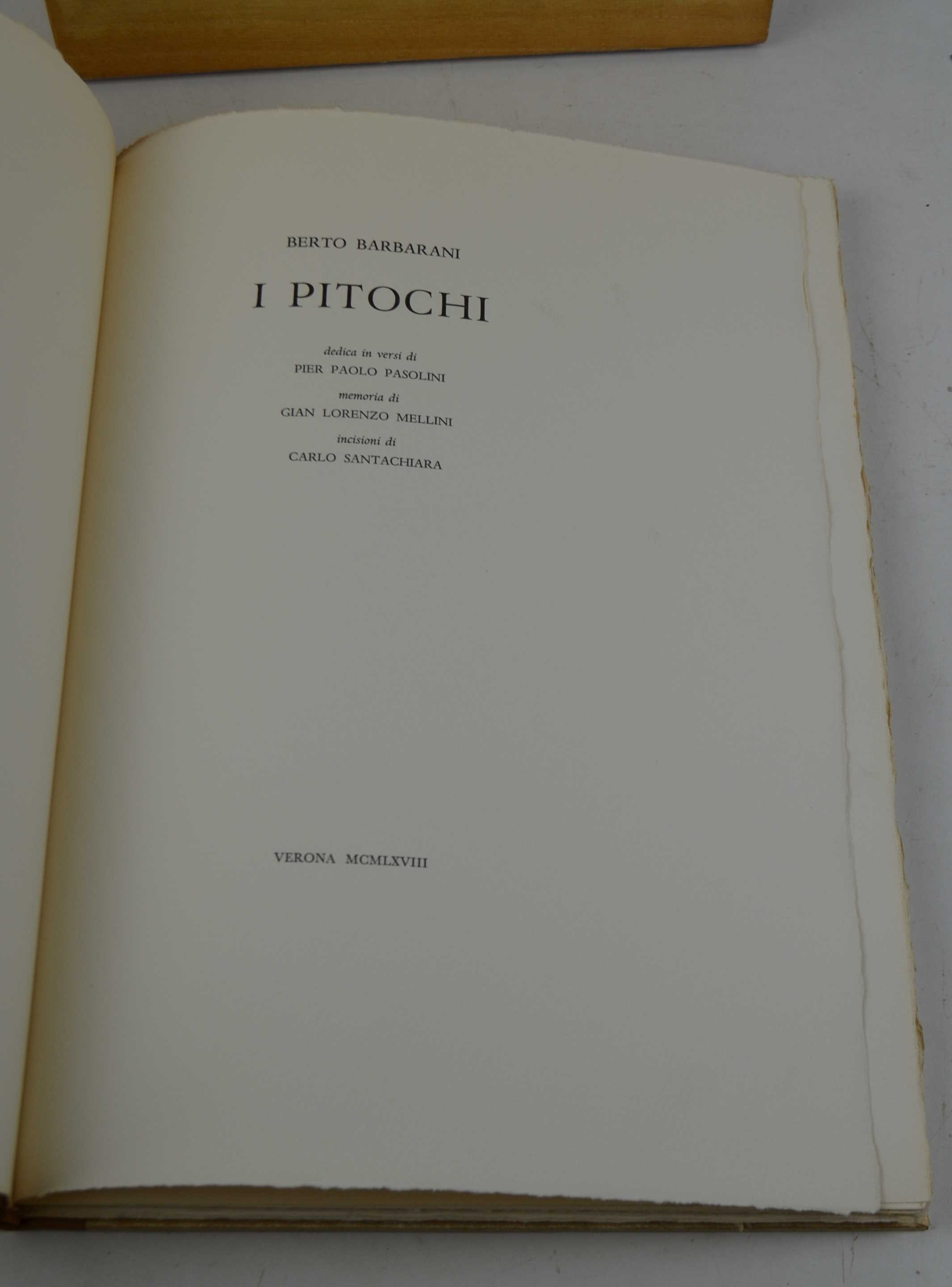 I pitochi. Dedica in versi di Pier Paolo Pasolini. Memoria …