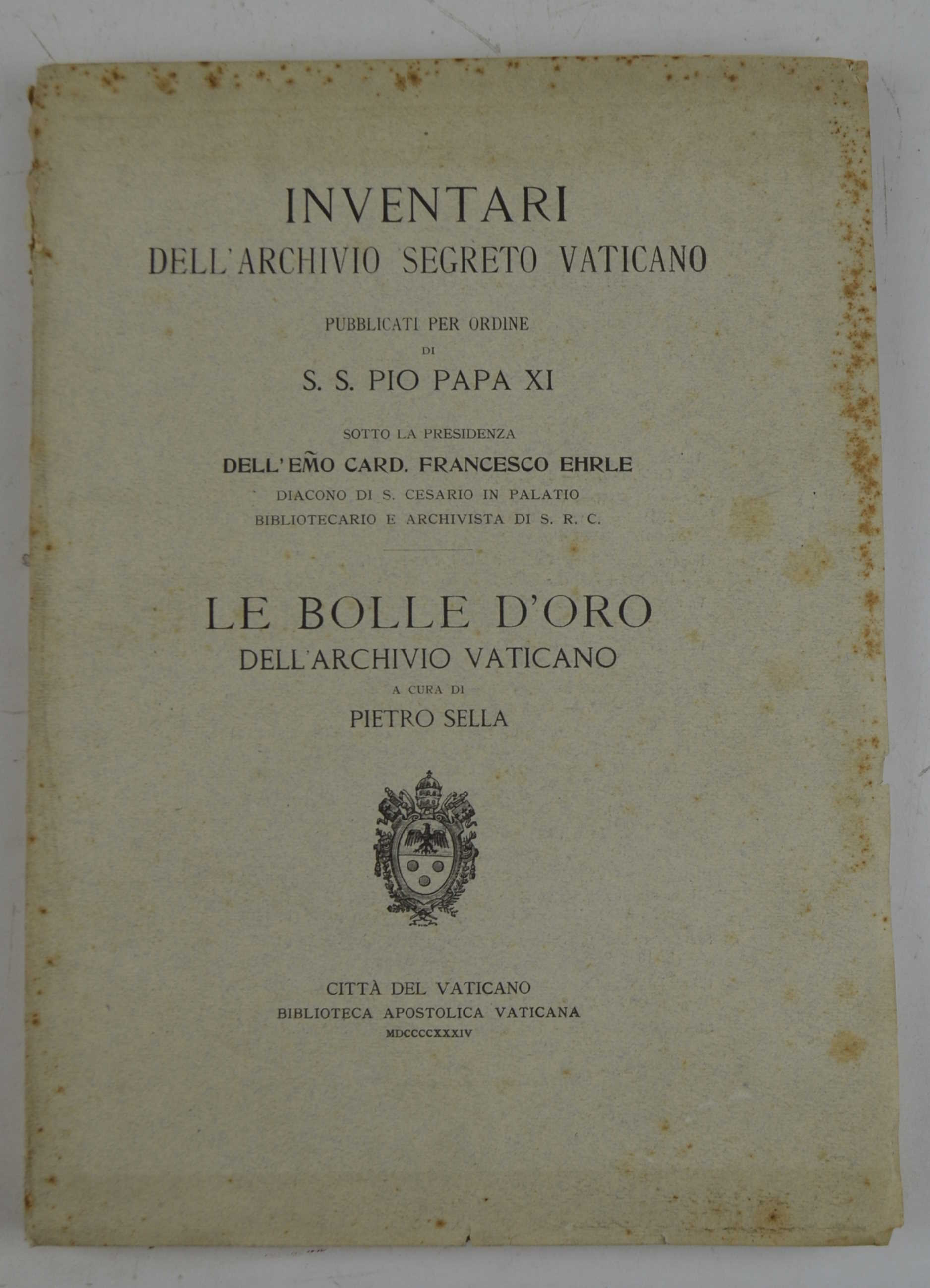 Inventari dell'archivio segreto Vaticano, pubblicato per ordine di S.S. Pio …