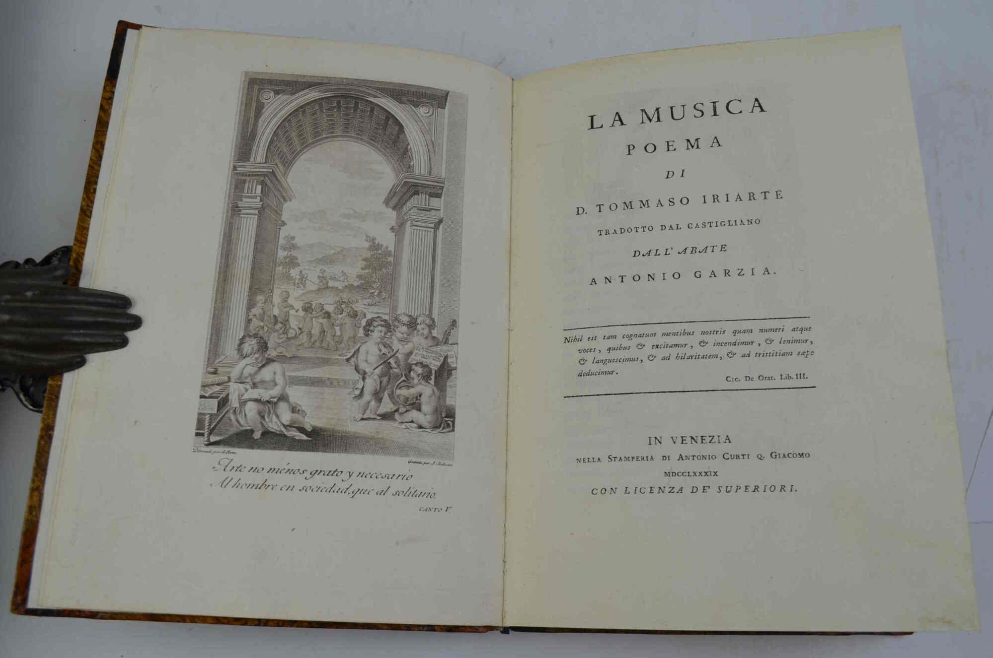 La Musica. Poema... tradotto dal castigliano dall'abate Antonio Garzia.
