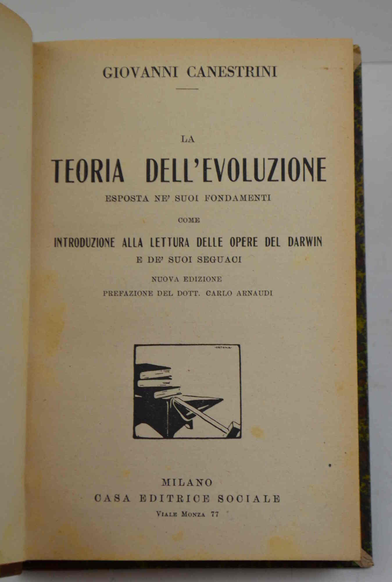 La teoria dell'evoluzione esposta ne' suoi fondamenti come introduzione alla …