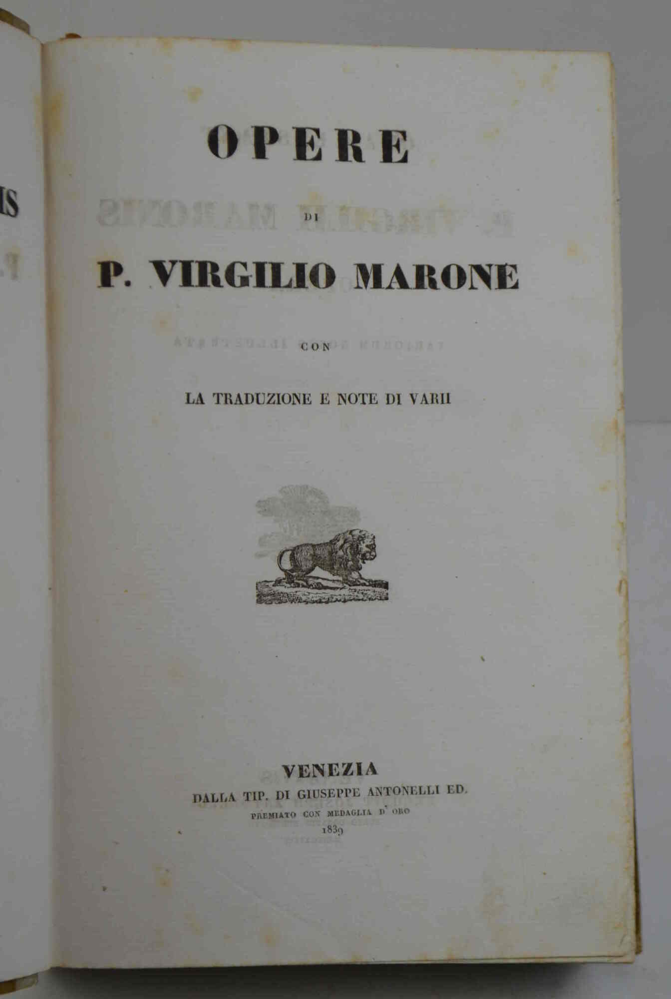 Le opere con la traduzione e note di varii.