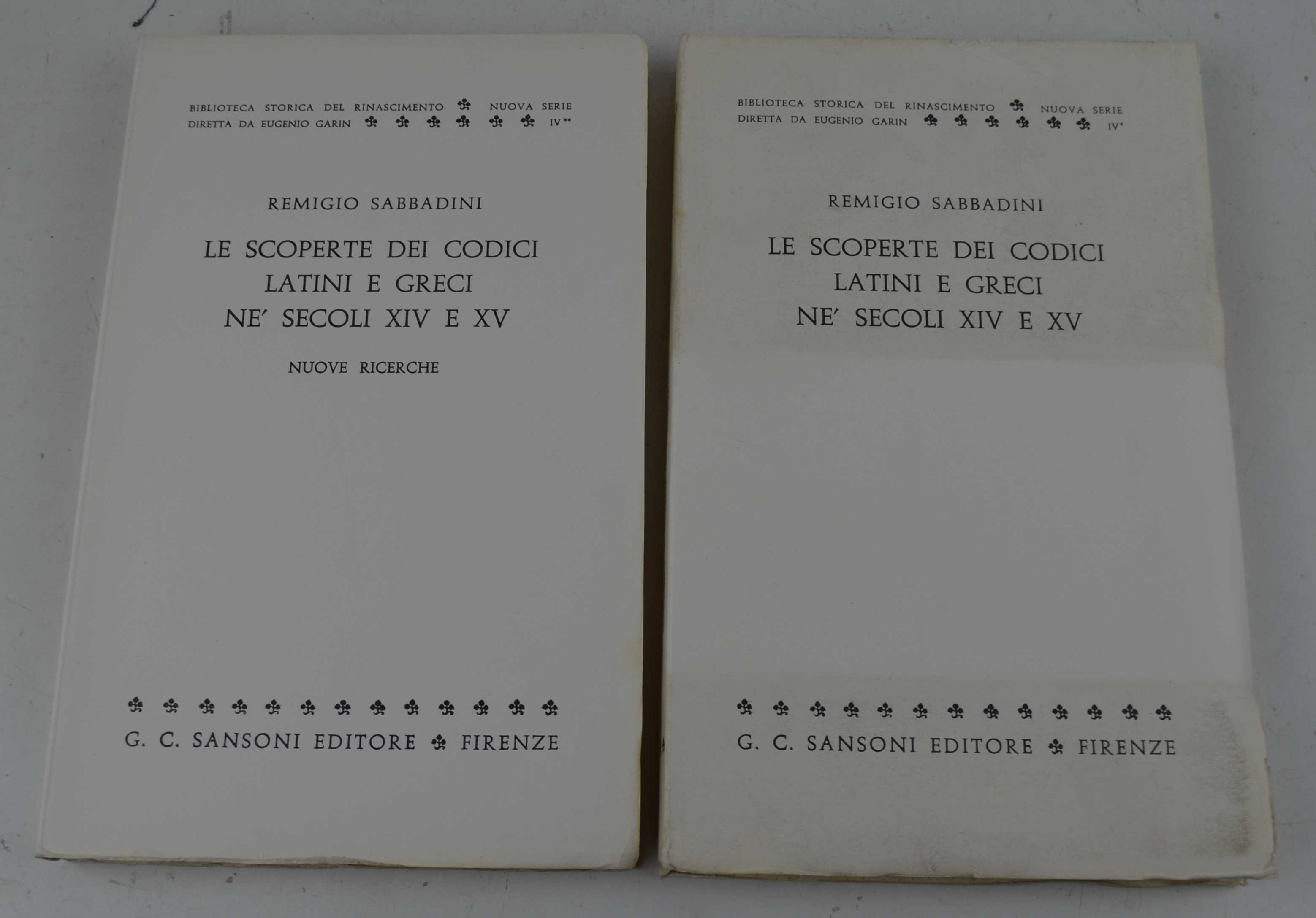 Le scoperte dei codici latini e greci ne' secoli XIV …