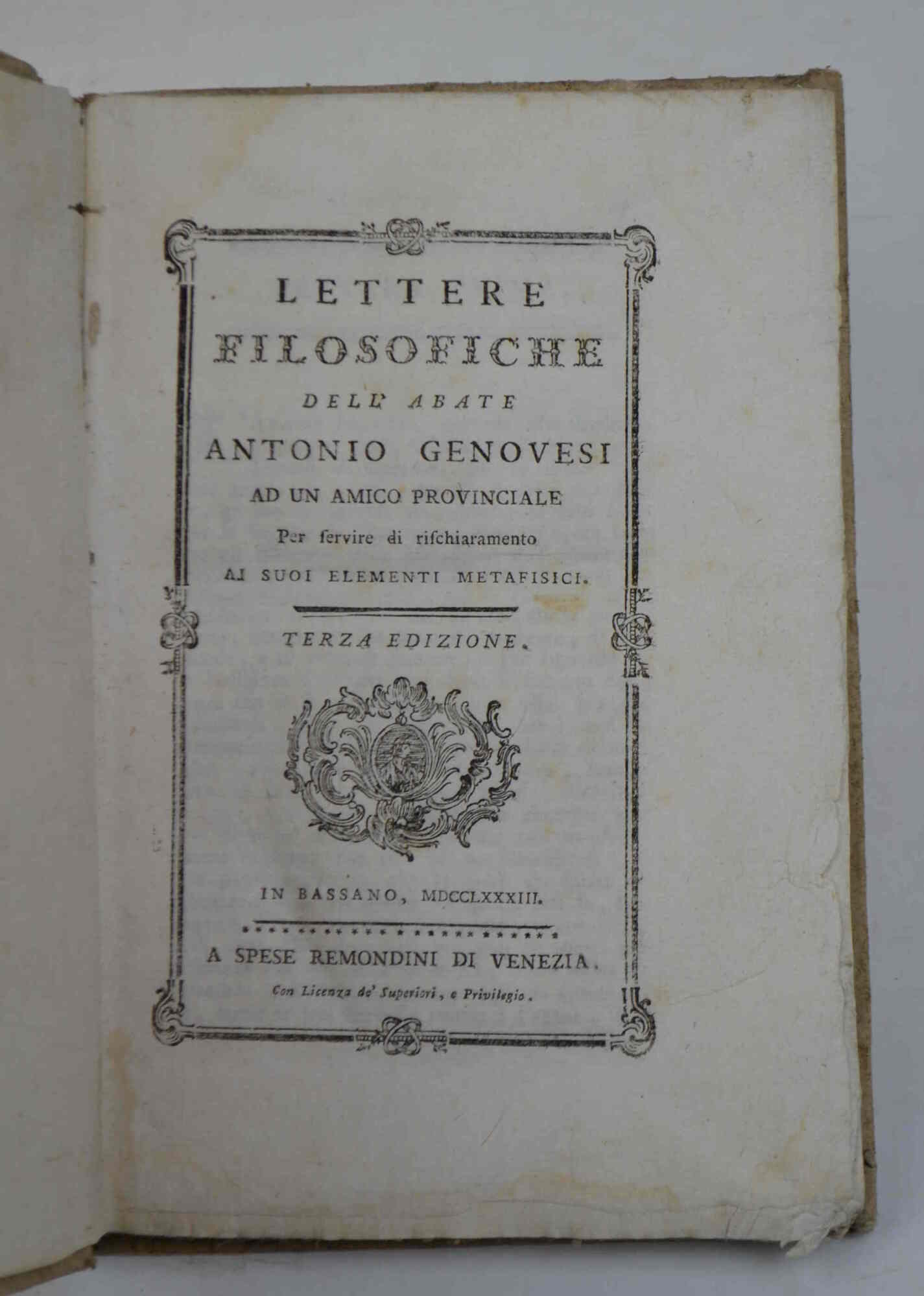 Lettere filosofiche… ad un amico provinciale per servire di rischiaramento …