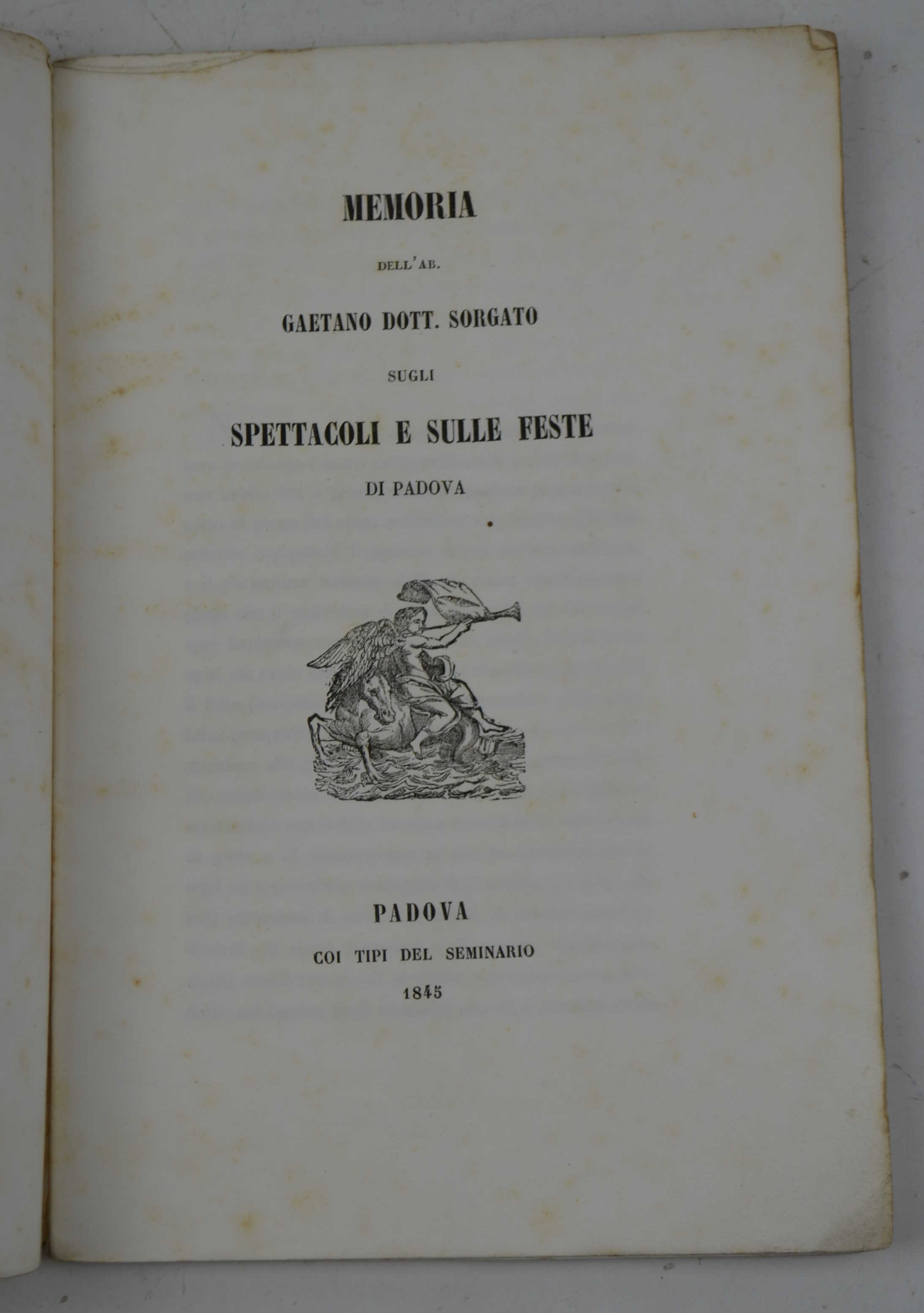 Memoria. sugli spettacoli e sulle feste di Padova.