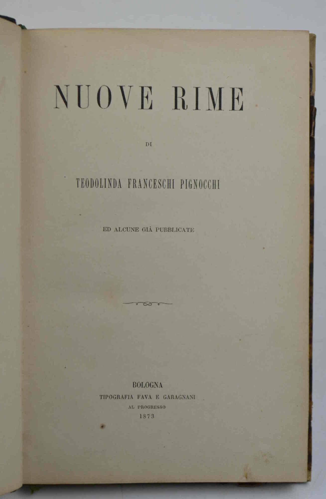 Nuove rime... ed alcune già pubblicate.