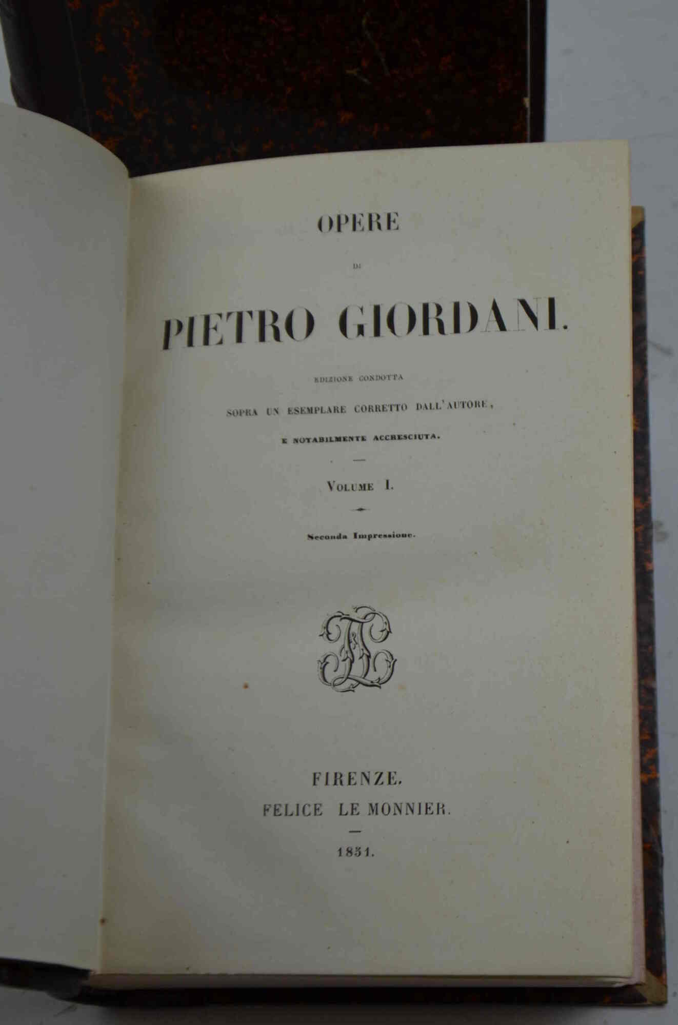 Opere... Edizione condotta sopra un esemplare corretto dall'autore e notabilmente …
