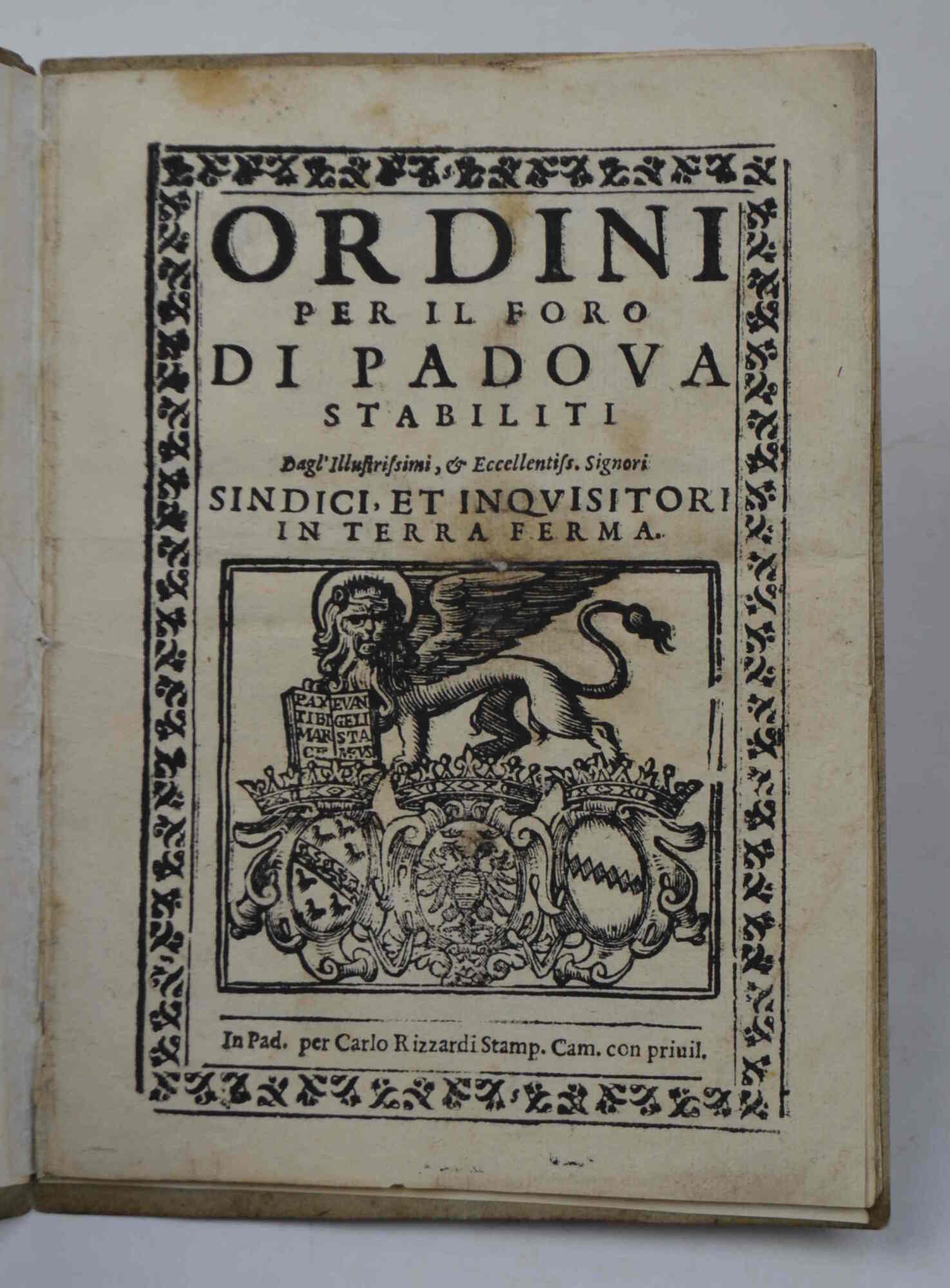 Ordini per il foro di padova.