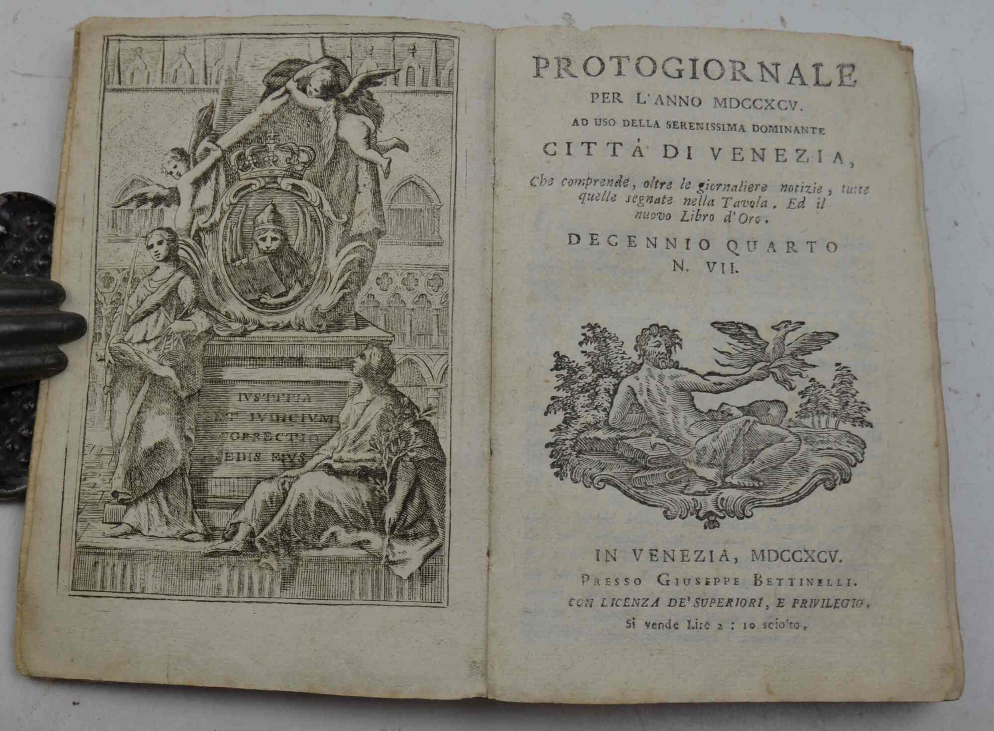 Protogiornale per l'anno 1795 ad uso della Serenissima dominante città …