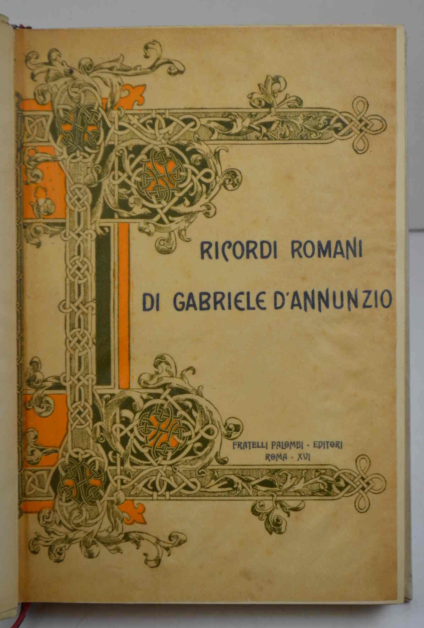 Ricordi romani di Gabriele D'Annunzio.